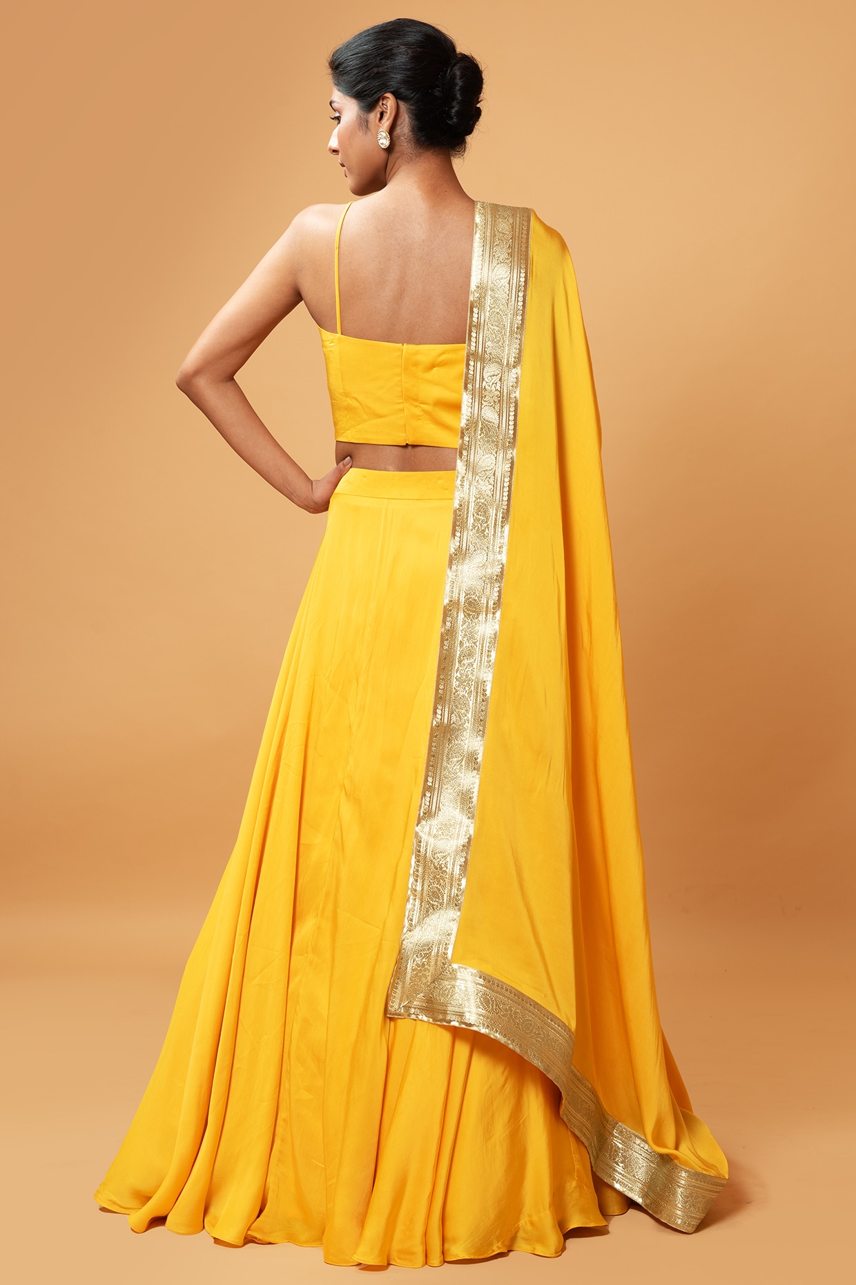 Yellow Organza Lehenga Set – Priyanka Jain