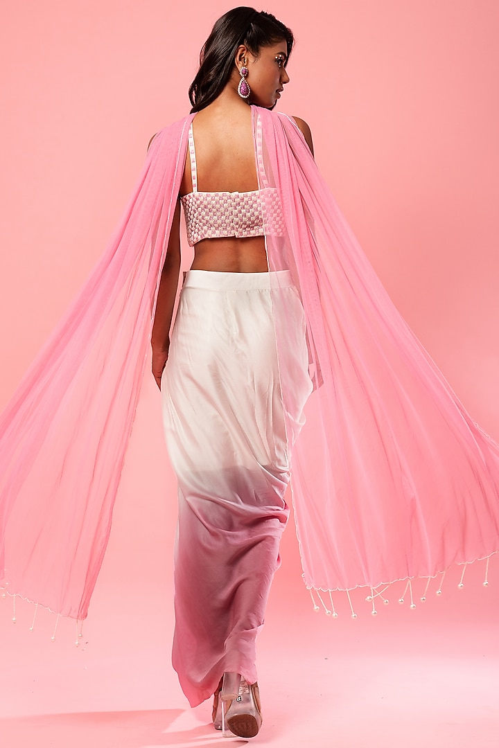 Pink Silk Long Dress With Dupatta