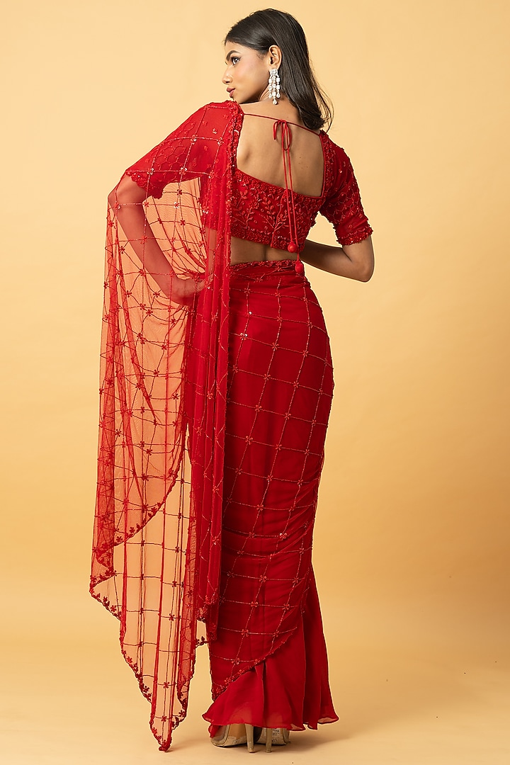 Kashmiraa - Women Black Net Embroidered Designer Saree Set At Pernias Pop Up Shop