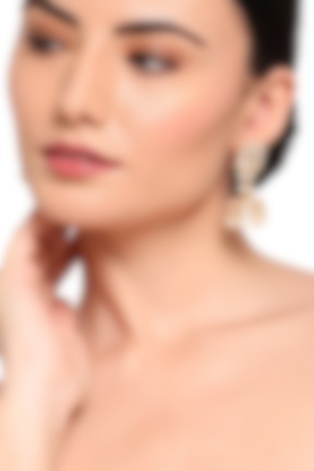 Gold Finish Kundan Polki Jhumka Earrings by Queen Be at Pernia's Pop Up Shop