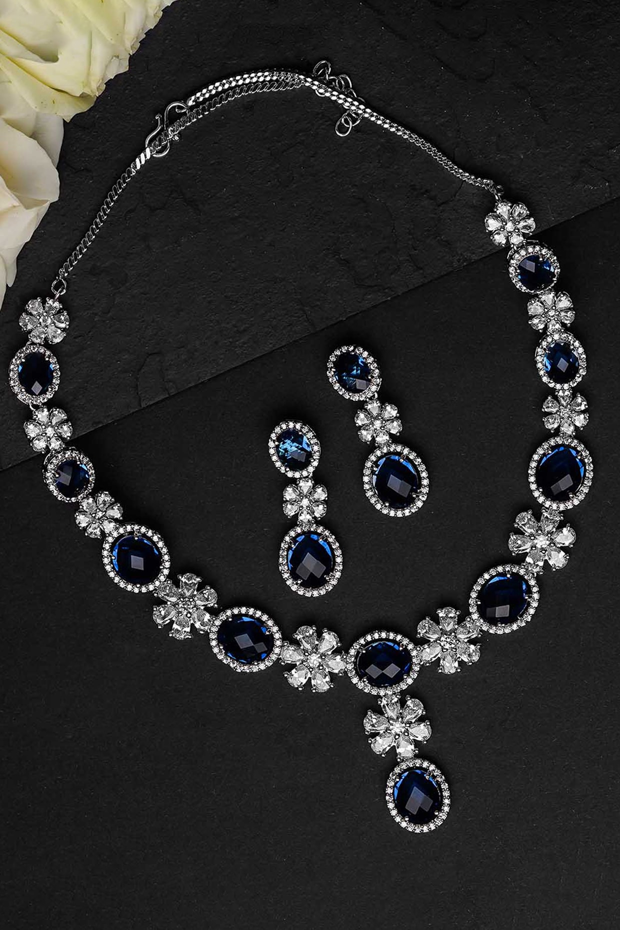 Gorgeous Sapphire Blue Wedding Jewelry Set