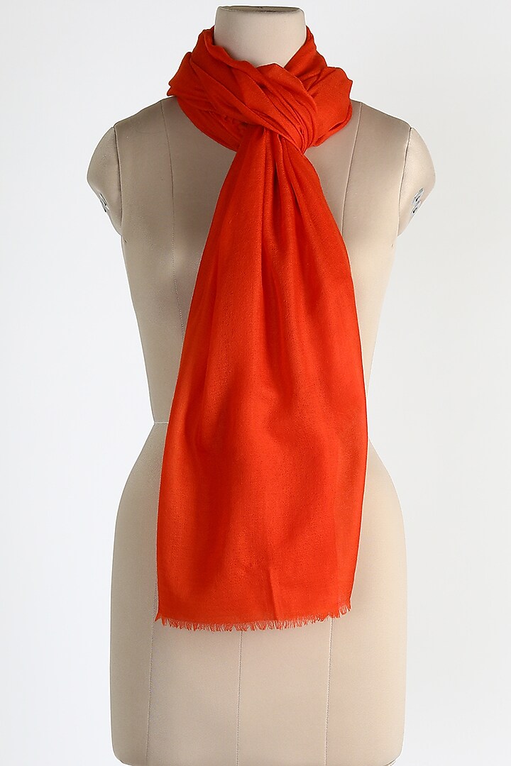 Orange Air Cashmere Shawl by Queenmark at Pernia's Pop Up Shop