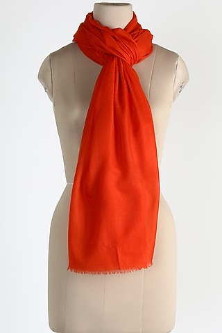 Orange Air Cashmere Shawl by Queenmark