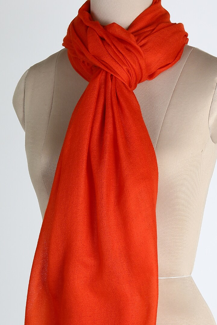 Orange Air Cashmere Shawl by Queenmark at Pernia's Pop Up Shop