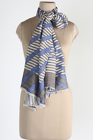 Brown Silk Cashmere Shawl by Queenmark