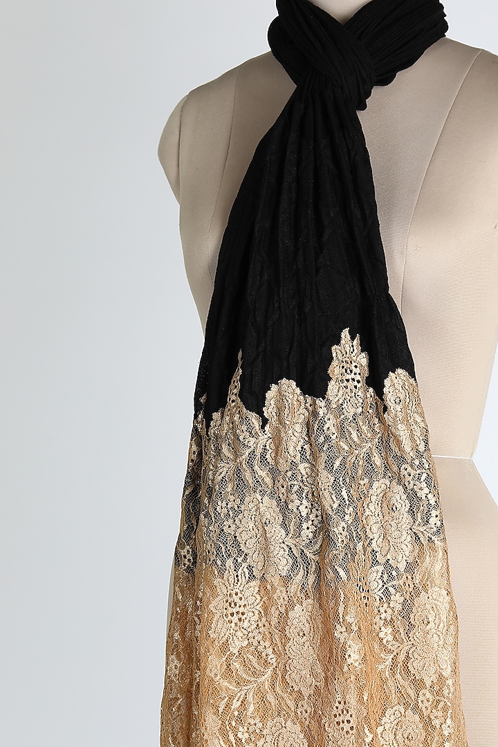 Black Pleated Shawl by Queenmark at Pernia's Pop Up Shop