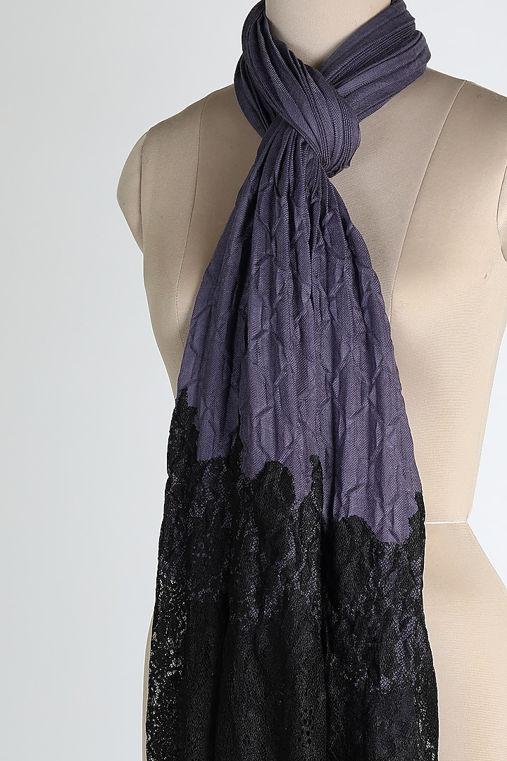 Dark Grey Pleated Shawl by Queenmark at Pernia's Pop Up Shop