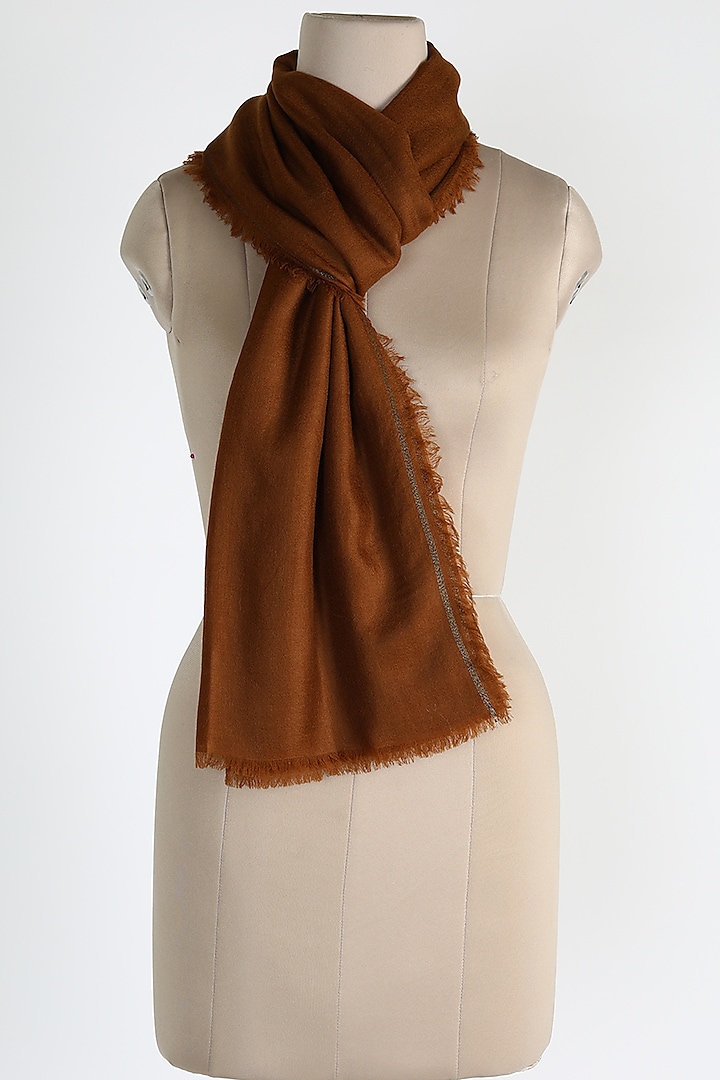 Brown Air Cashmere Shawl by Queenmark