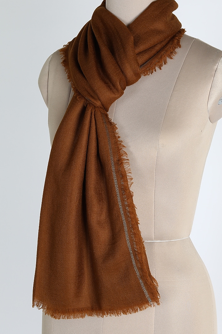 Brown Air Cashmere Shawl by Queenmark at Pernia's Pop Up Shop