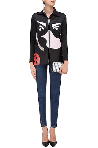 Black Hand Appliqued Jacket by QUO