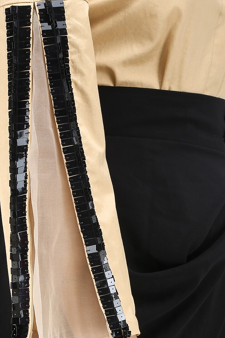 Beige double layered sleeves shirt available only at Pernia's Pop Up Shop.