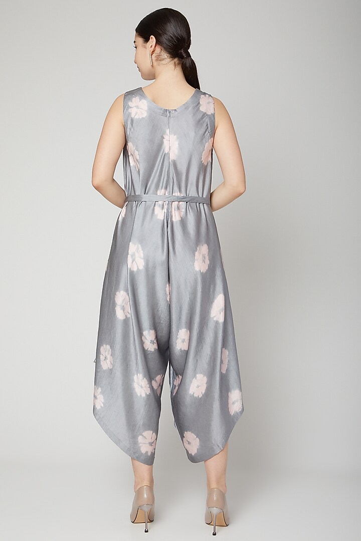 Grey Asymmetric Jumpsuit Dress by Rachana Ved at Pernia's Pop Up Shop
