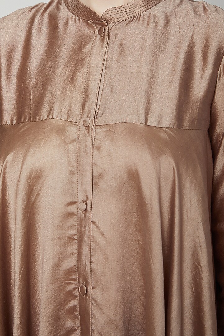 Nude Flared Short Kurta by Rachana Ved at Pernia's Pop Up Shop
