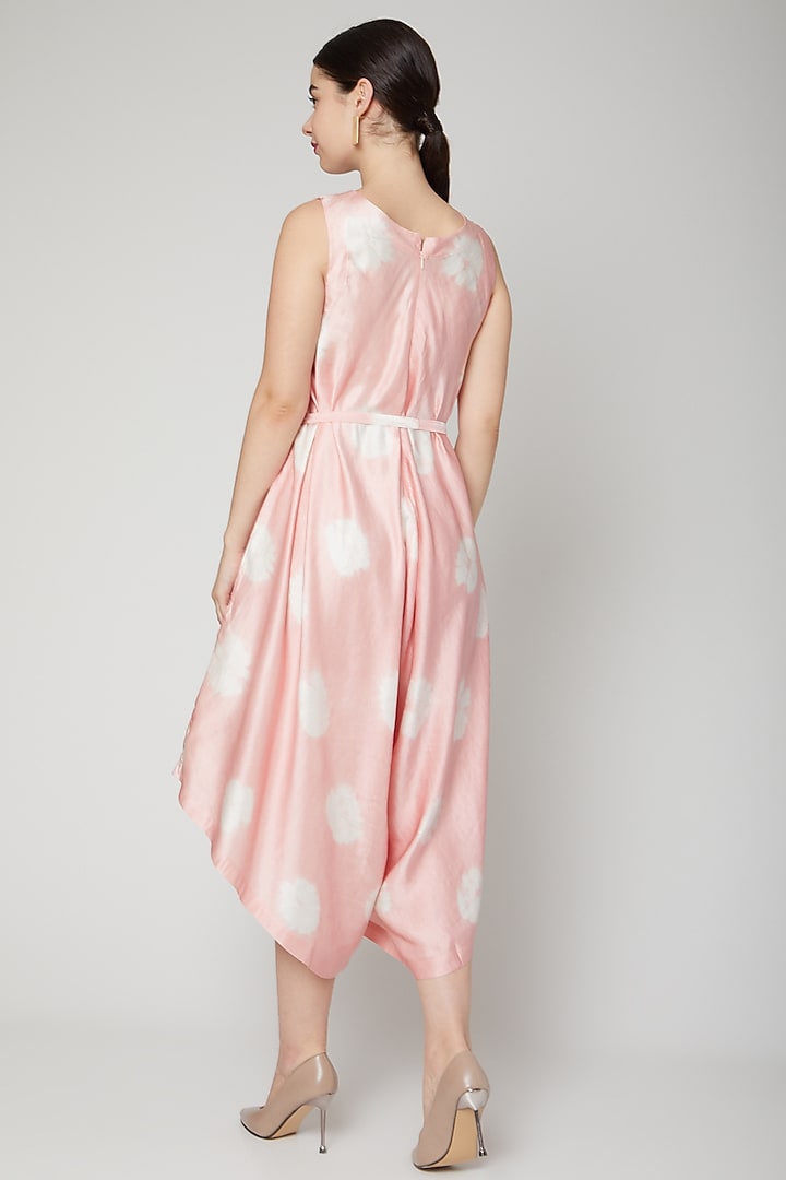 Blush Pink Tie-Dye Jumpsuit With Belt by Rachana Ved at Pernia's Pop Up Shop