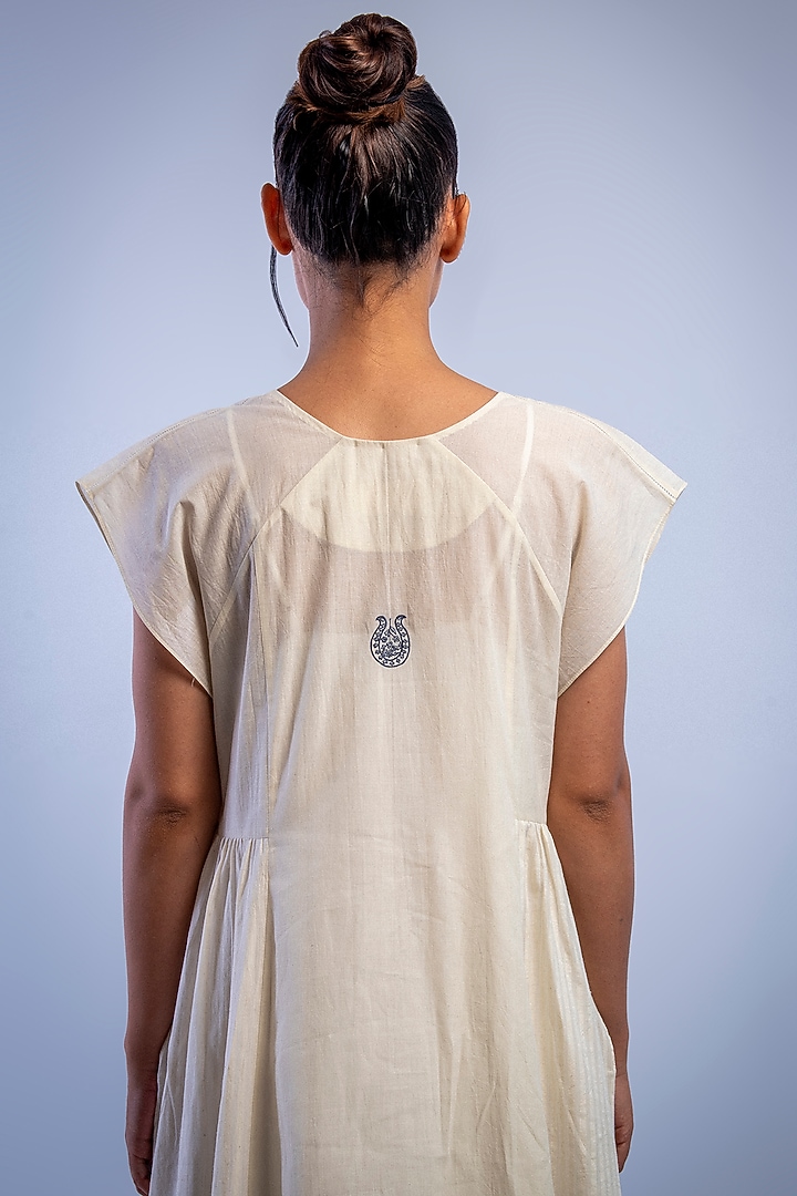 Ivory Hand Embroidered Summer Dress With Slip by Raffughar at Pernia's Pop Up Shop