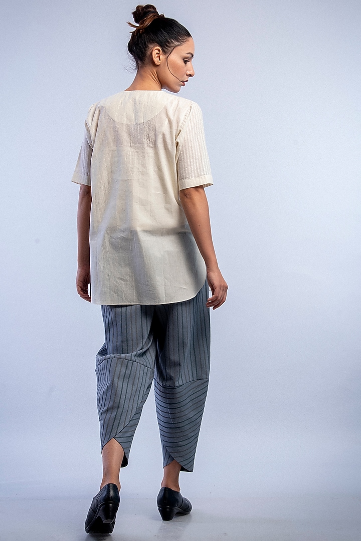 Ivory Hand Embroidered Shirt With Slip by Raffughar at Pernia's Pop Up Shop