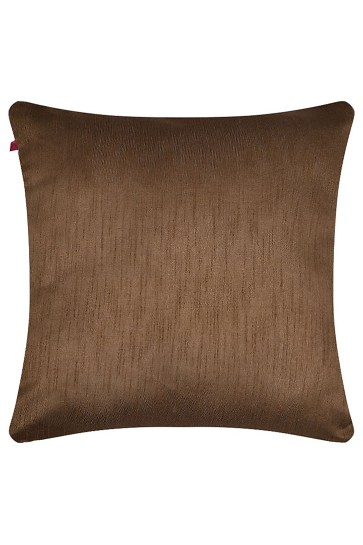 Brown & Beige Embroidered Cushion Covers (Set of 3) by RAFFINEE at Pernia's Pop Up Shop