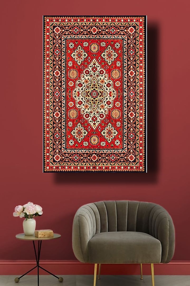 Red Canvas Paper Digital Wall Art by RAFFINEE