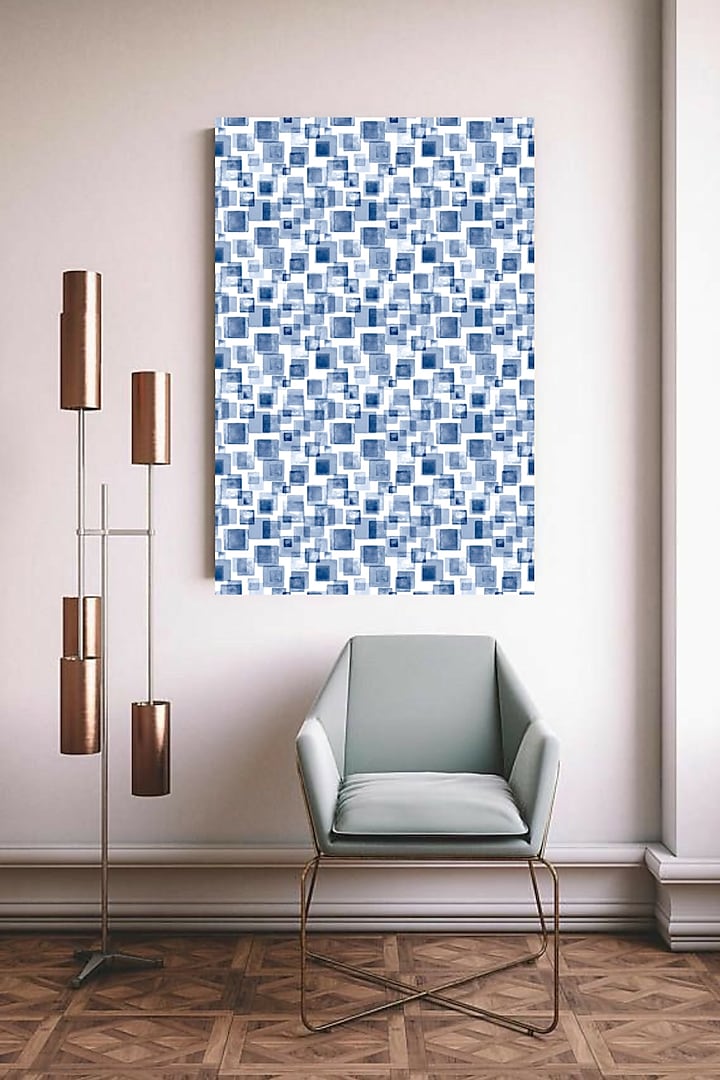 Indigo Block Printed Digital Wall Art by RAFFINEE at Pernia's Pop Up Shop