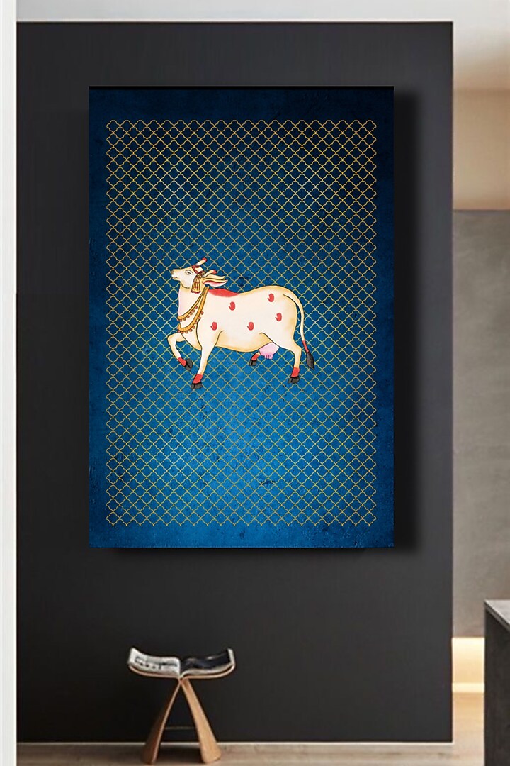 Indigo Block Printed Digital Wall Art by RAFFINEE at Pernia's Pop Up Shop