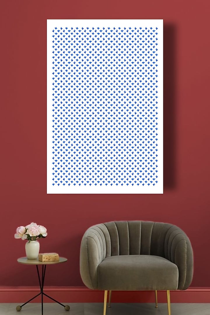 Blue Indian Contemporary Digital Wall Art by RAFFINEE at Pernia's Pop Up Shop