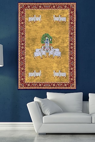 Multi-Coloured Mandala Pichwai Wall Art by RAFFINEE