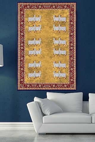 Multi-Coloured Mandala Pichwai Wall Art by RAFFINEE