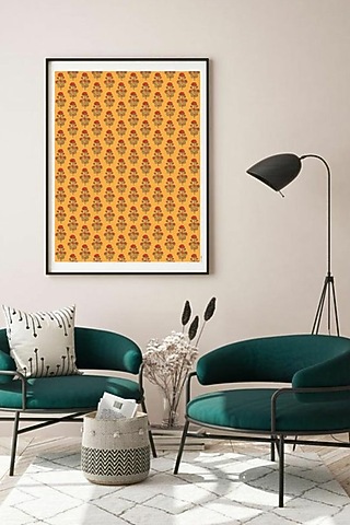 Multi-Coloured Jaipur Block Print Wall Art by RAFFINEE