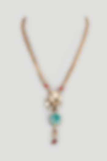 Gold Plated Stone Necklace by Raga Baubles