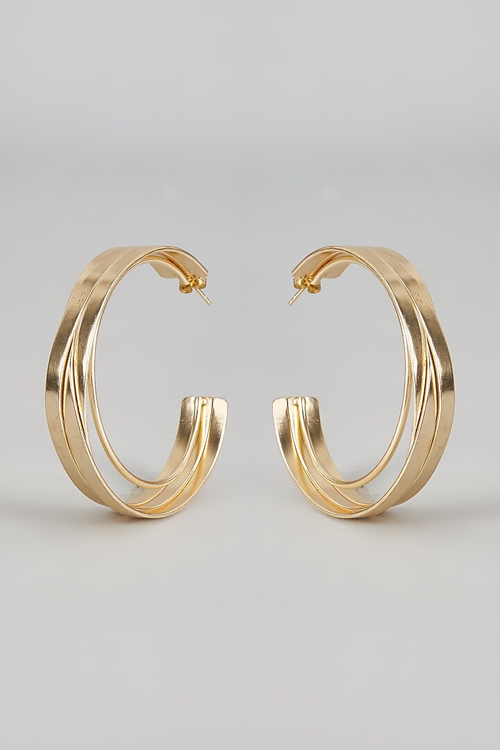 Gold Plated Oversized Hoop Earrings by Raga Baubles