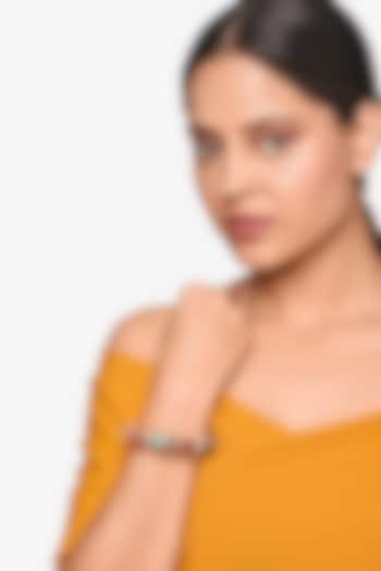 White Finish Multi-Colored Navratna Stone Kada by Raga Baubles at Pernia's Pop Up Shop