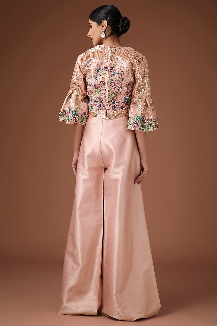 Pink Linen Silk Pant Set by Rahul Singh at Pernia's Pop Up Shop