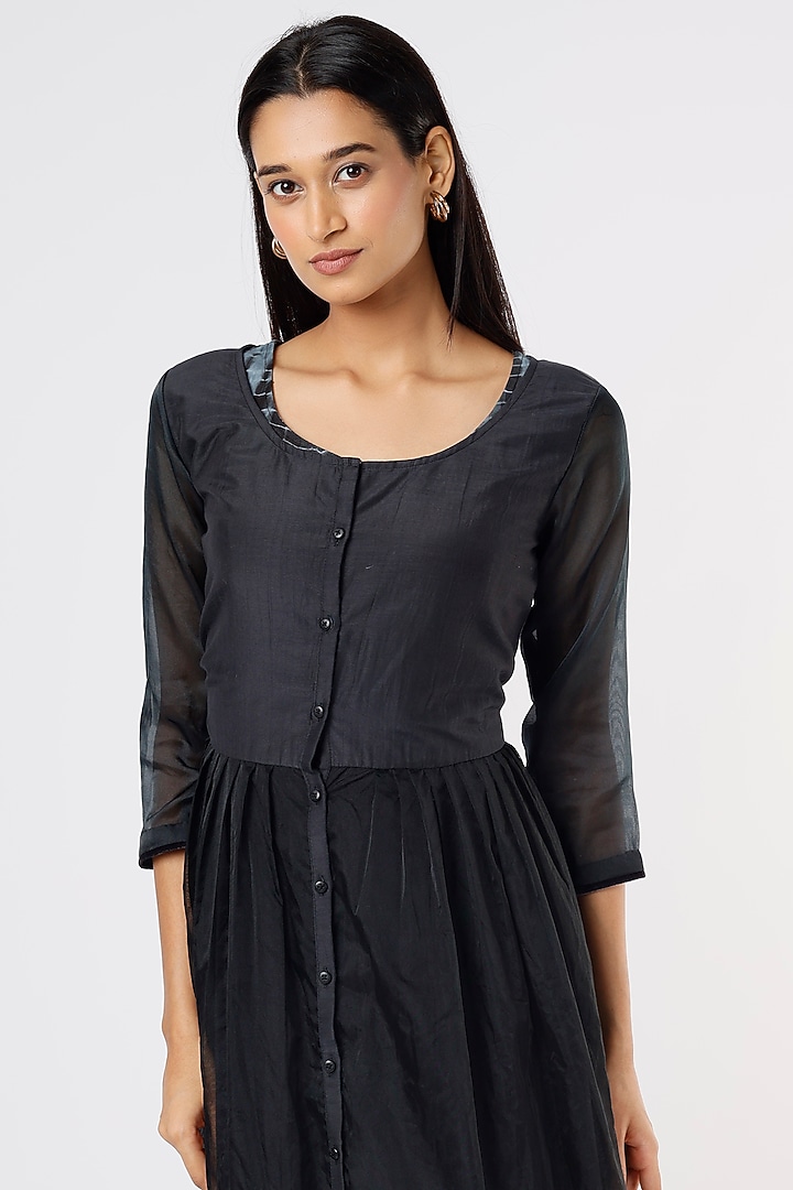 Black Organza Wedding Anarkali by Rahul Singh at Pernia's Pop Up Shop