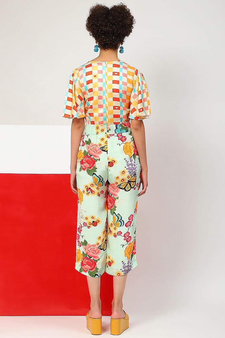 Multi-Colored Viscose Crepe & Orient Slub Printed Jumpsuit by RADKA at Pernia's Pop Up Shop