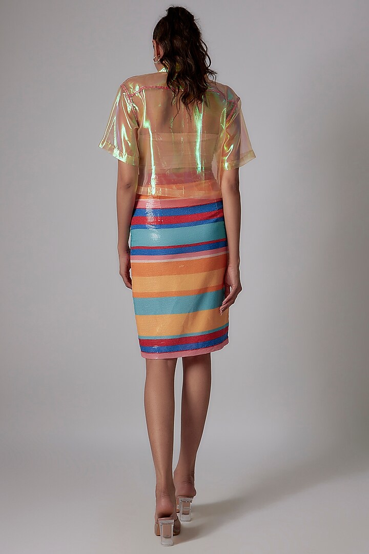 Yellow Organza Crop Shirt by RADKA at Pernia's Pop Up Shop