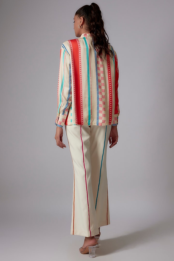 Multi-Colored Orient Slub Printed Asymmetric Shirt by RADKA at Pernia's Pop Up Shop