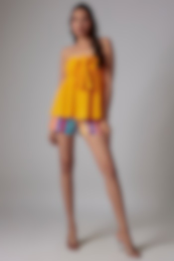 Multi-Colored Sequins Printed Shorts by RADKA