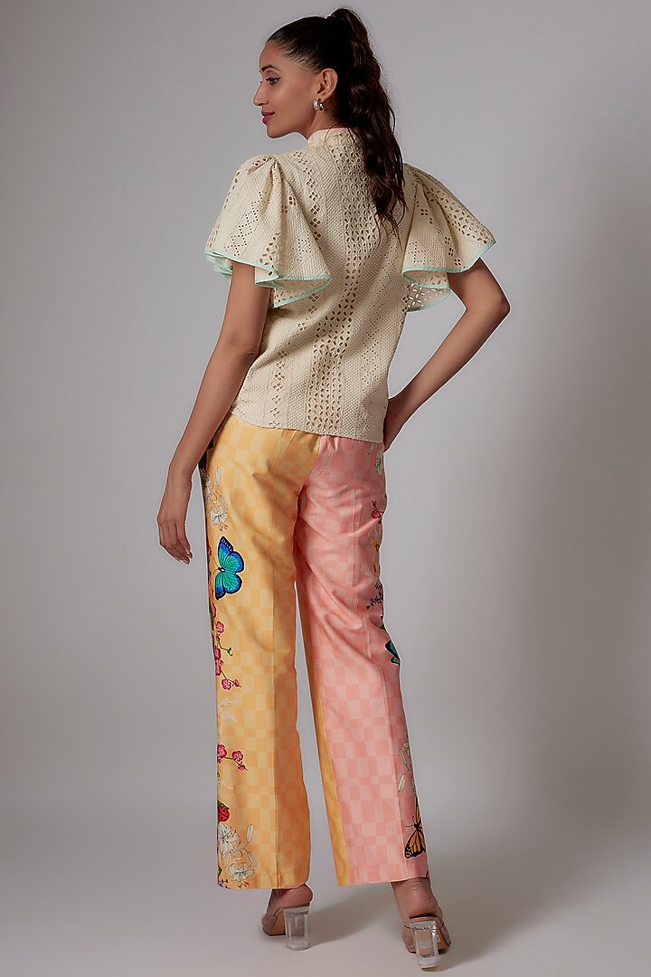 Off-White Cotton & Semi Crepe Shirt by RADKA at Pernia's Pop Up Shop