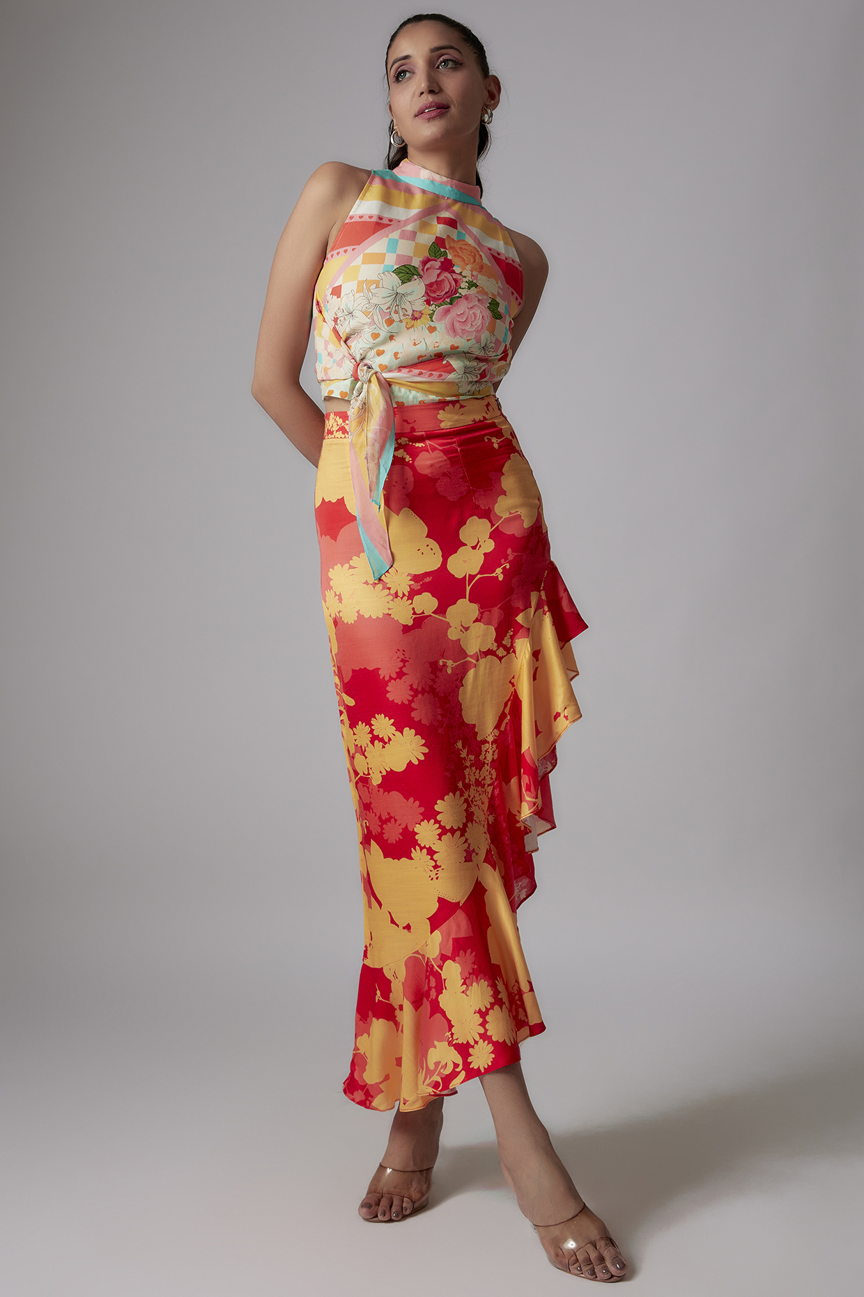 Multi-Colored Orient Slub Printed Skirt by RADKA at Pernia's Pop Up Shop