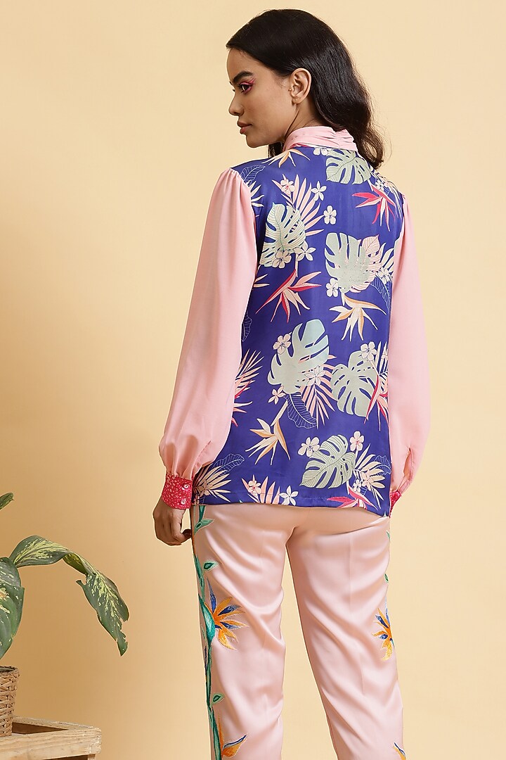 Multi Colored Pure Satin Blouse by RADKA at Pernia's Pop Up Shop