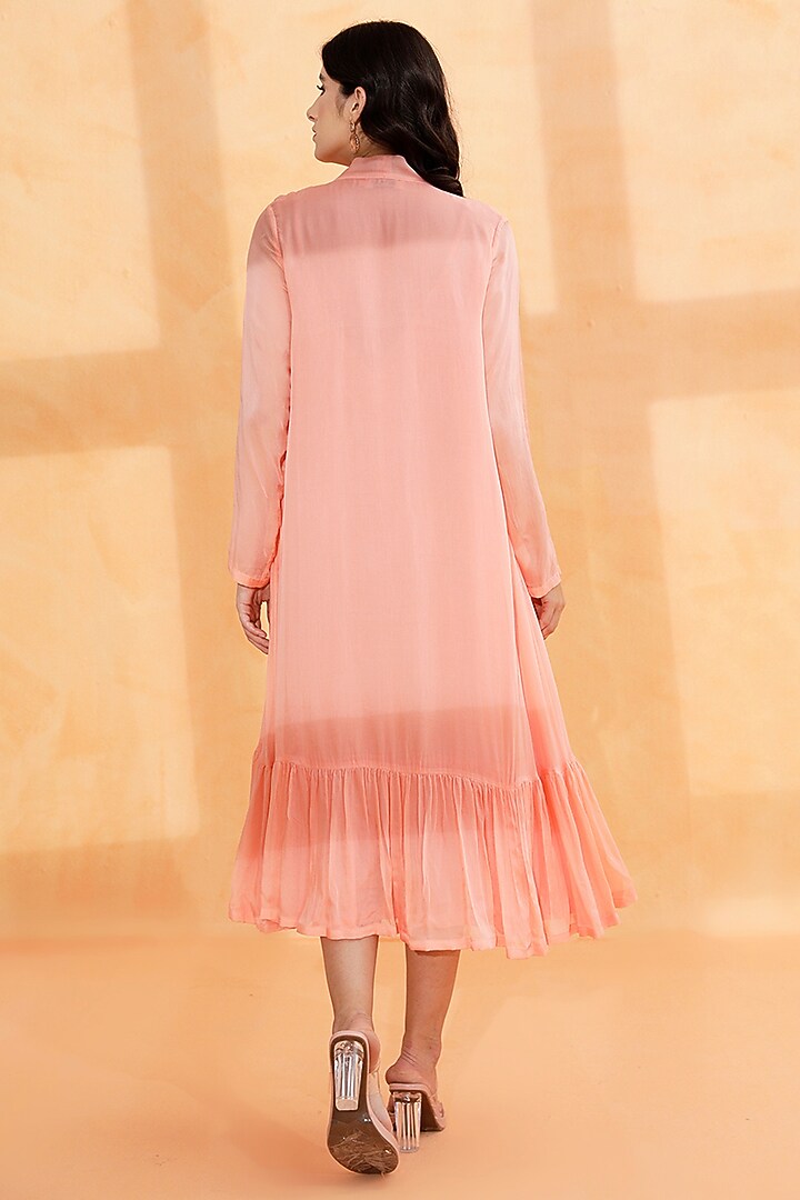 Peach Pearl Flat Chiffon Midi Summer Dress by RADKA at Pernia's Pop Up Shop