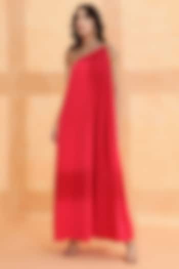 Fuchsia Viscose Crepe Maxi Dress by RADKA