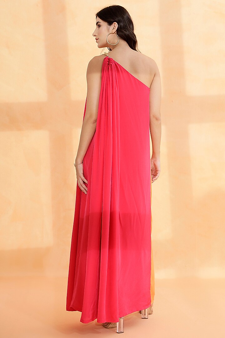 Fuchsia Viscose Crepe Maxi Summer Dress by RADKA at Pernia's Pop Up Shop
