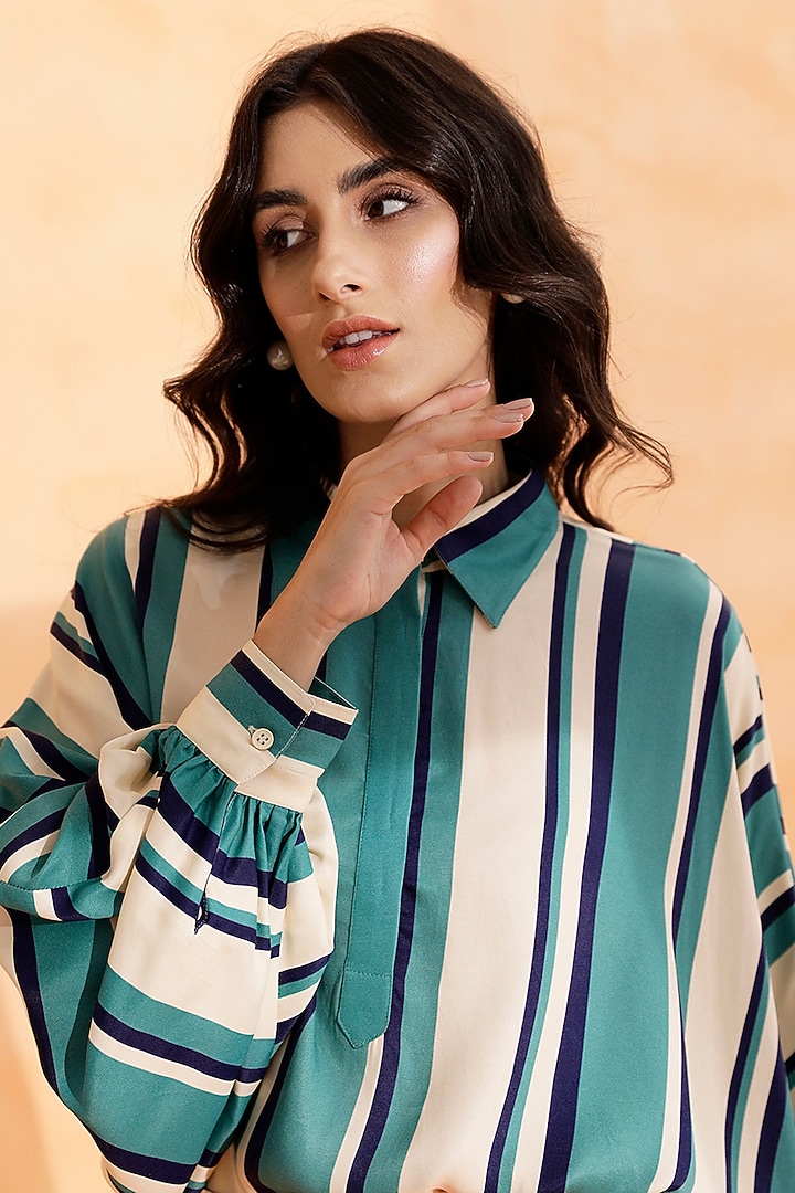 Multi-Colored Viscose Satin Printed Shirt by RADKA at Pernia's Pop Up Shop