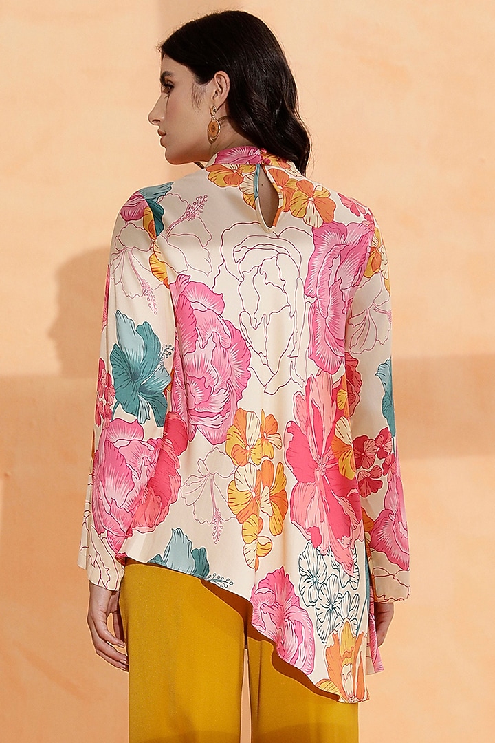 Multi-Colored Crepe Satin Printed Shirt by RADKA at Pernia's Pop Up Shop