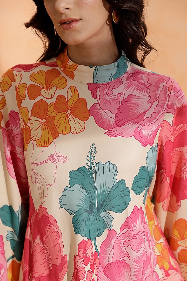 Multi-Colored Crepe Satin Printed Shirt by RADKA at Pernia's Pop Up Shop