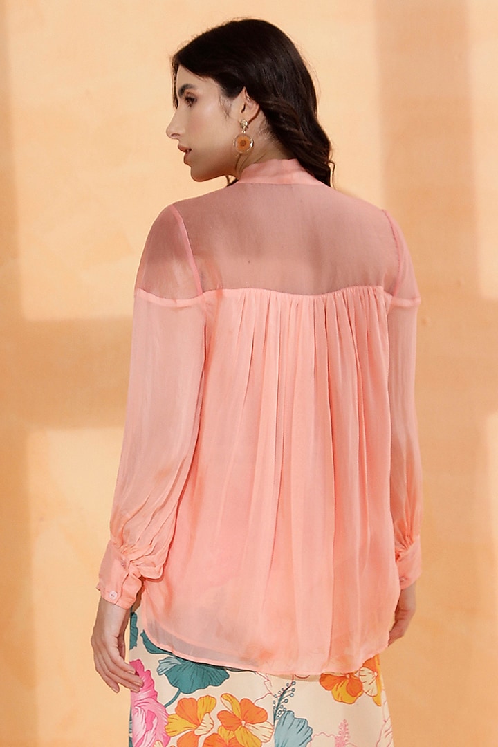 Peach Pearl Flat Chiffon Blouse by RADKA at Pernia's Pop Up Shop