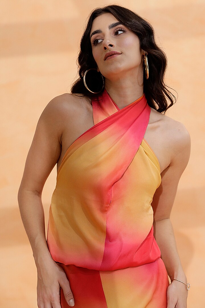 Multi-Colored Viscose Dull Satin Printed Jumpsuit by RADKA at Pernia's Pop Up Shop