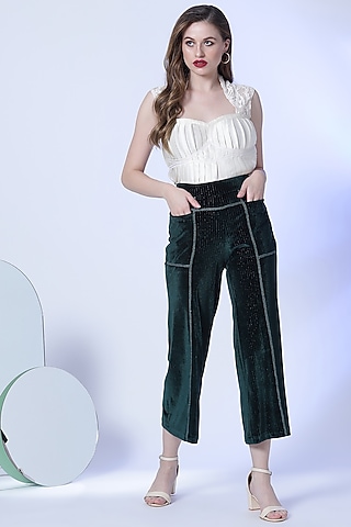 Emerald Green Wide-Legged Pants by RADKA
