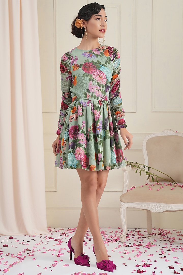 Pista Printed Ruched Dress by RADKA